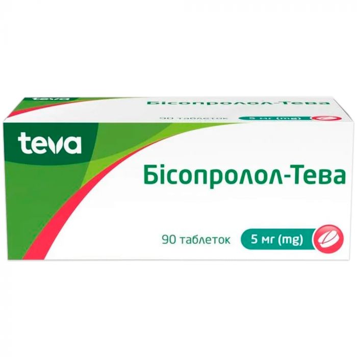 Бисопролол-Тева 5 мг таблетки №90 недорого