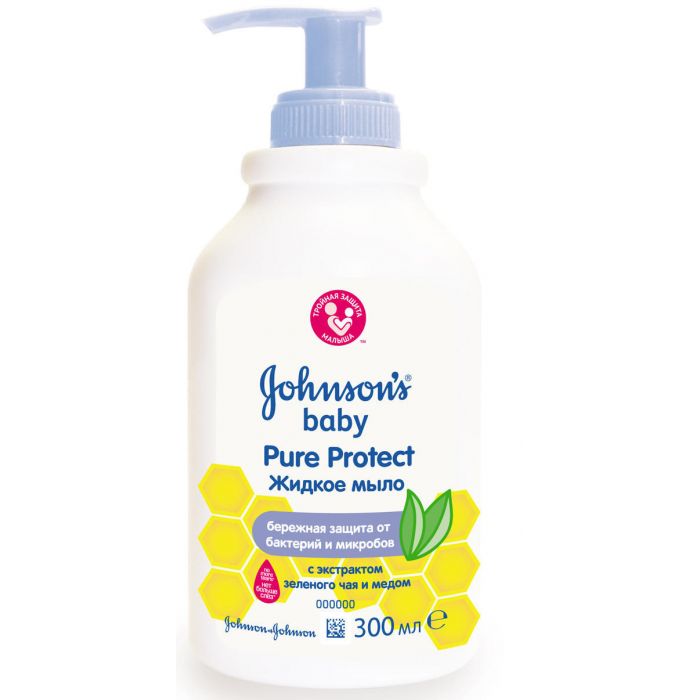 Мило рідке Johnsons дитяче Pure Protect 2в1 для миття рук і тіла 300 мл в аптеці
