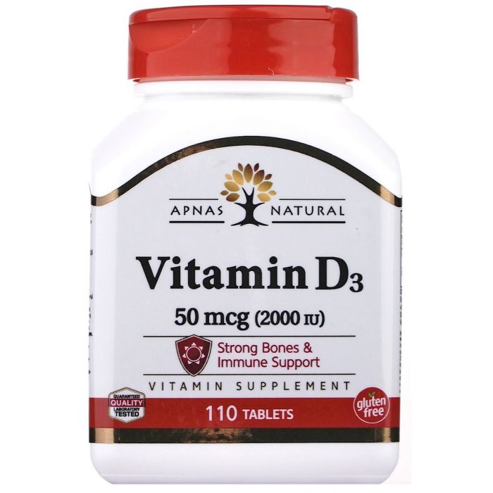 Вітамін D3 Apnas Natural (Апнас Натурал) таблетки 50 мкг 2000 MО №110 купити