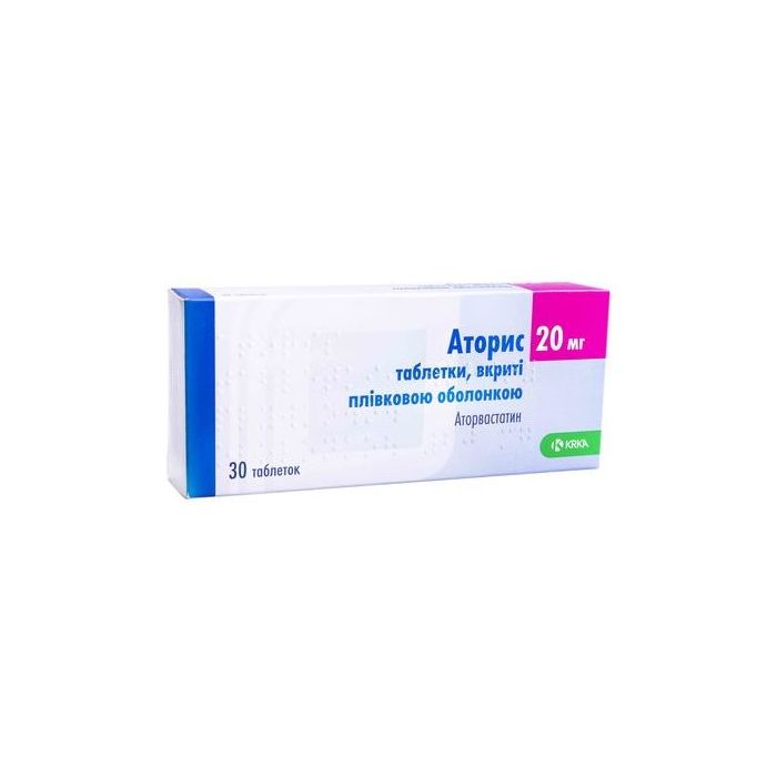 Аторис 20 мг таблетки №30 в аптеці