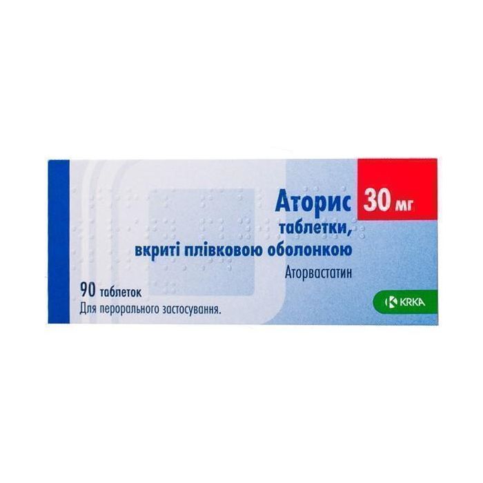 Аторис 30 мг таблетки №90  в аптеці