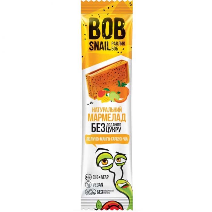 Натуральный мармелад Bob Snail (Улитка Боб) яблоко-манго-тыква-чиа 38 г в Украине