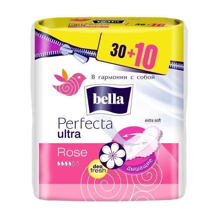 Прокладки Bella Perfecta Rose Deo Fresh Softiplait 30 + 10 шт недорого