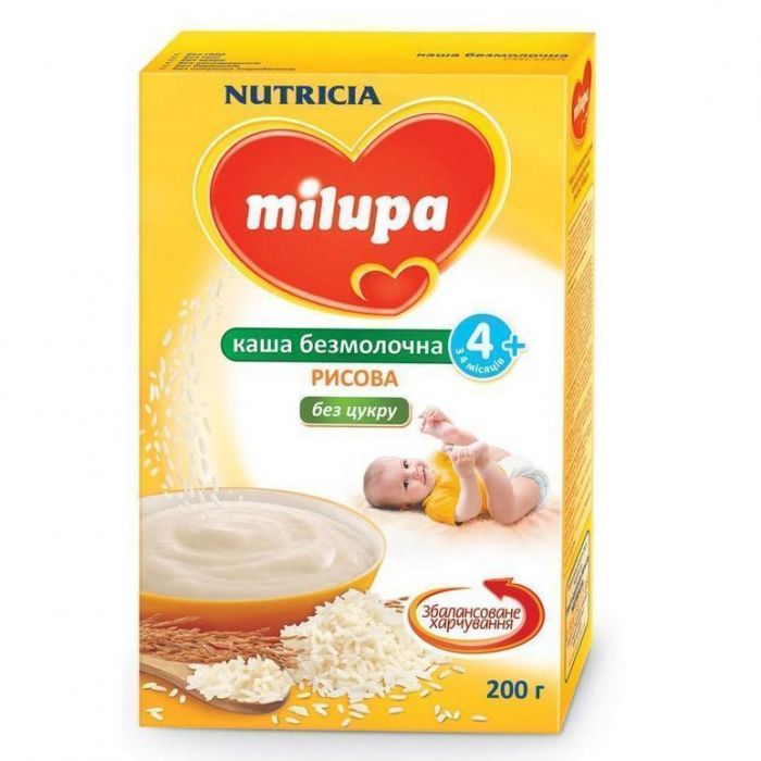 Каша Milupa безмолочна суха швидкорозчинна рисова з 4 місяців 200 г недорого