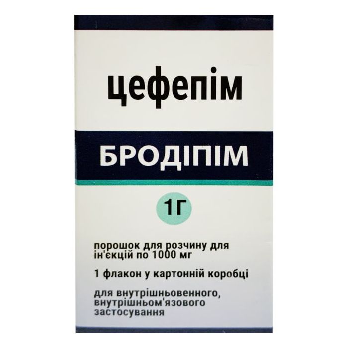 Бродіпім 1 г порошок для розчину для ін’єкцій флакон №1 - фото №1 Бродіпім 1 г порошок для розчину для ін’єкцій флакон №1 купити