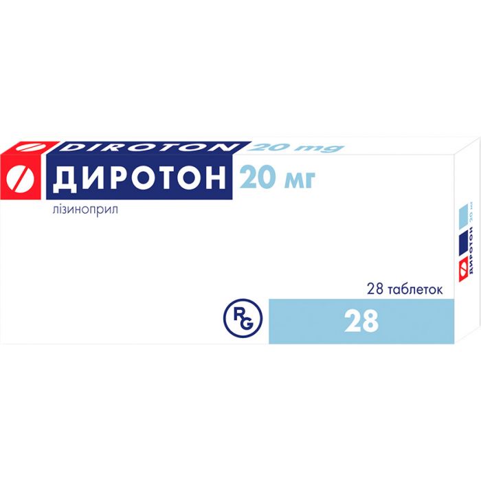 Диротон 20 мг таблетки №28 цена