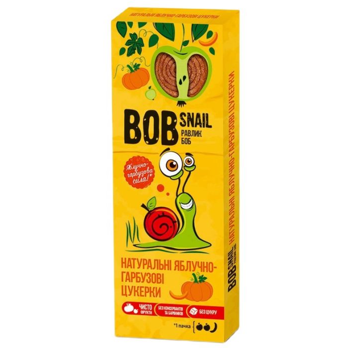 Цукерки Bob Snail (Равлик Боб) яблуко-гарбуз 30 г в Україні