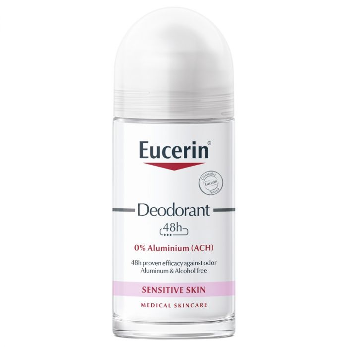 Кульковий дезодорант Eucerin без алюмінію 48 годин захисту для чутливої шкіри 50 мл недорого