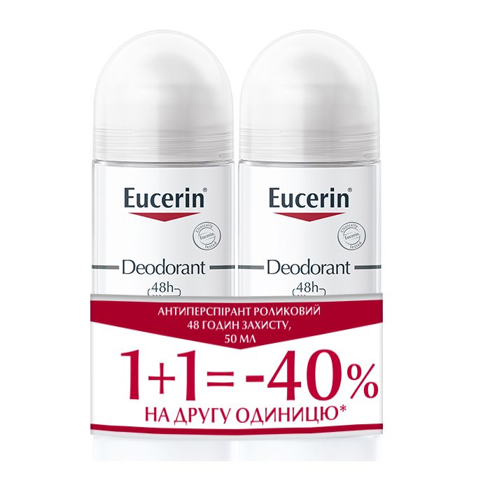 Антиперспірант Eucerin Дует кульковий 48 годин захисту 50 мл в аптеці