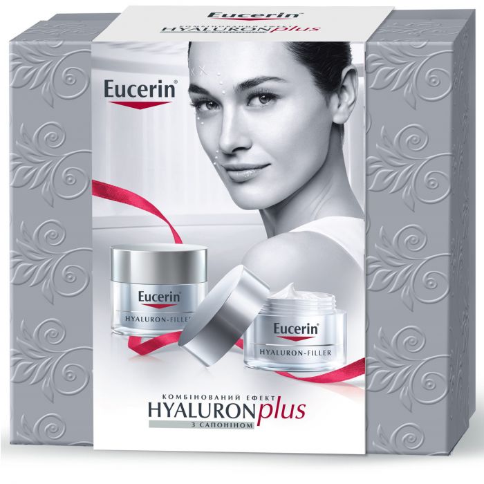 Набір Eucerin Hyaluron-Filler (Денний крем 50 мл + Нічний крем 50 мл -50% на другий) в аптеці