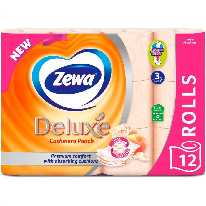 Туалетний папір Zewa Deluxe тришаровий, з ароматом персика, 12 рулонів купити