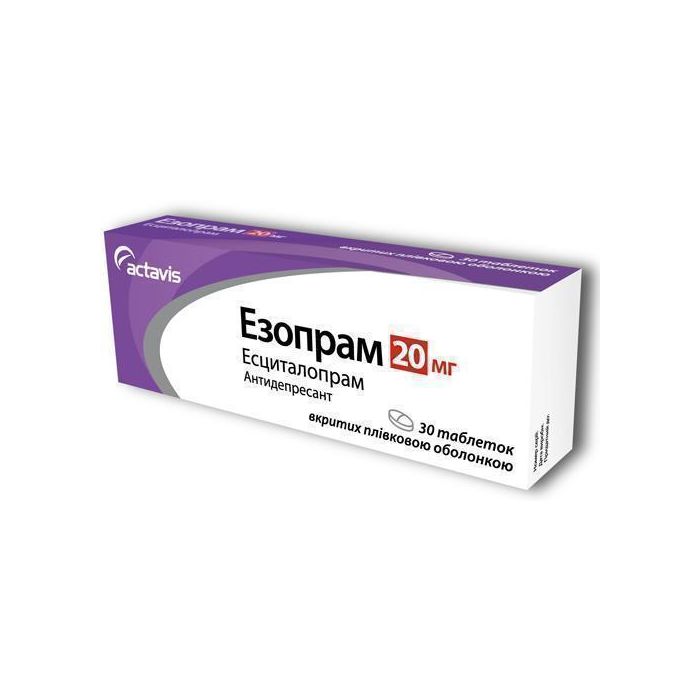 Езопрам 20 мг таблетки №30  купити