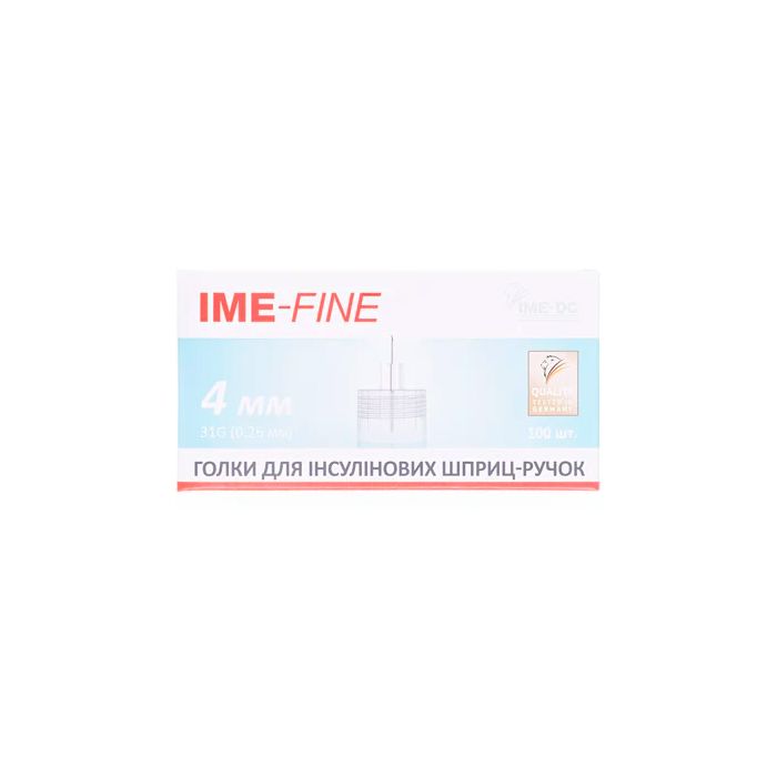 Голки для шприц-ручок ІМЕ-Файн (Ime-fine) Universal одноразові стерильні 31G (0,26 х 4 мм) №100 фото