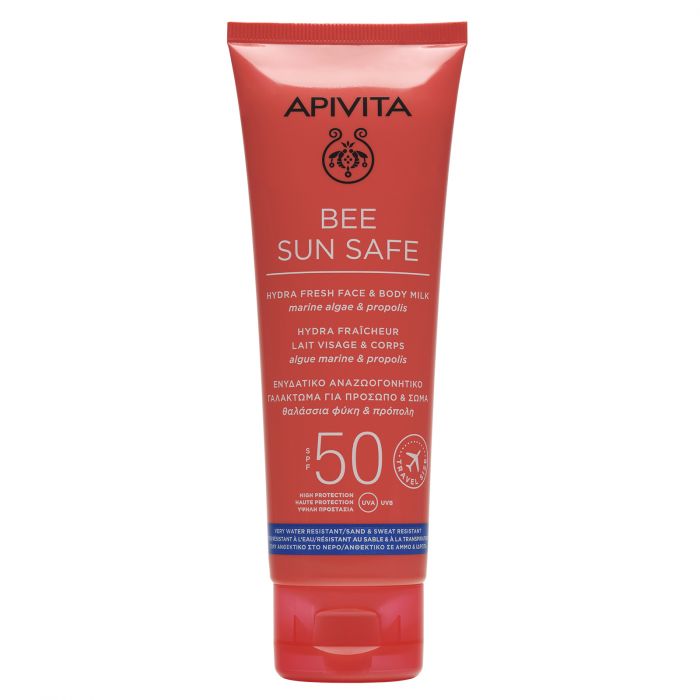 Молочко Apivita Bee Sun Safe сонцезахисне для обличчя і тіла SPF50 200 мл ціна