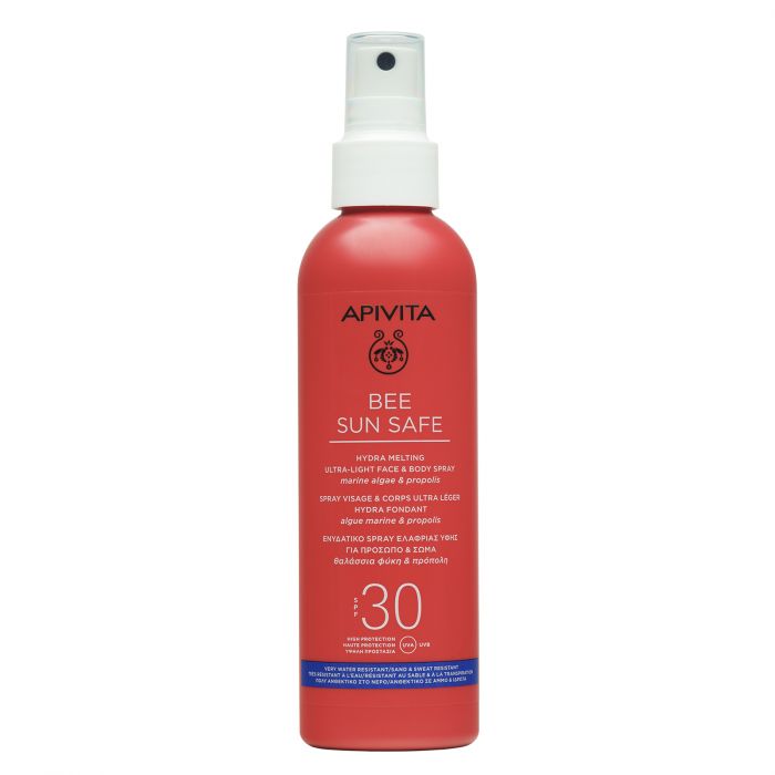Спрей Apivita Bee Sun Safe сонцезахисний для обличчя і тіла SPF30 200 мл ціна