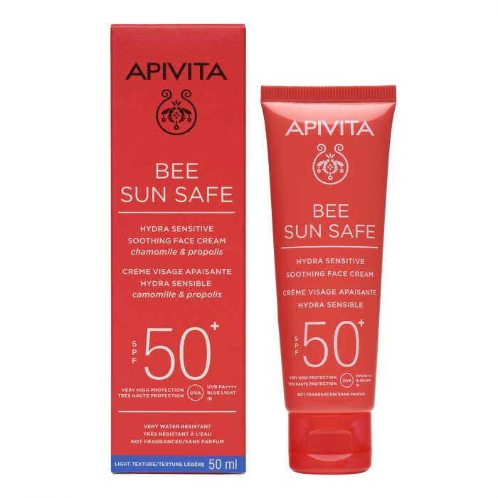 Крем Apivita Bee Sun Safe сонцезахисний заспокійливий для обличчя SPF50 50 мл фото