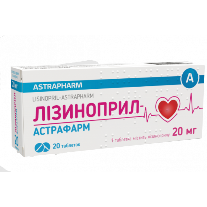 Лізиноприл-Н 20 мг/12,5 мг таблетки №30 ціна