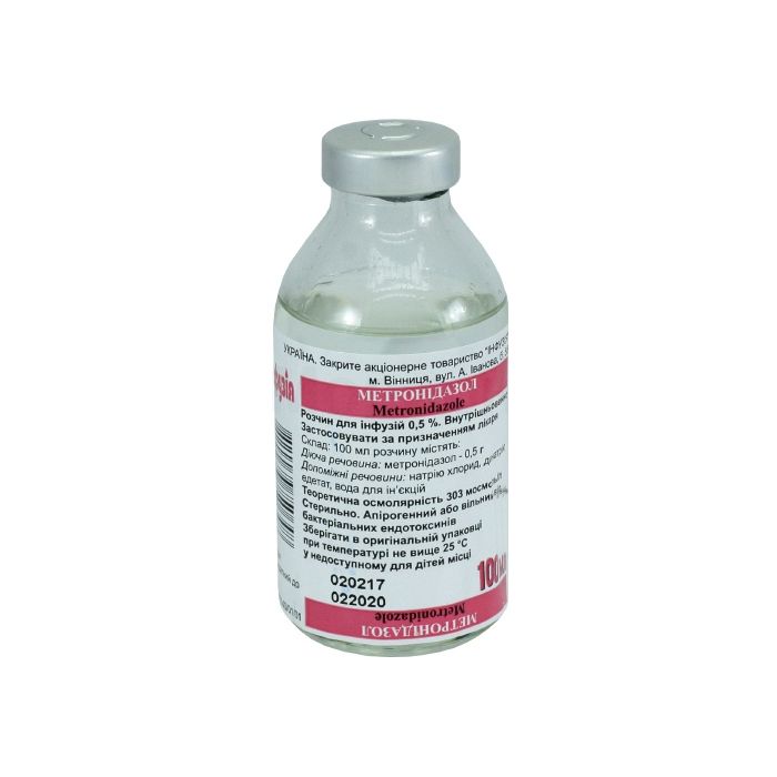 Метронідазол 0.5% розчин для інфузій пляшка 100 мл ціна