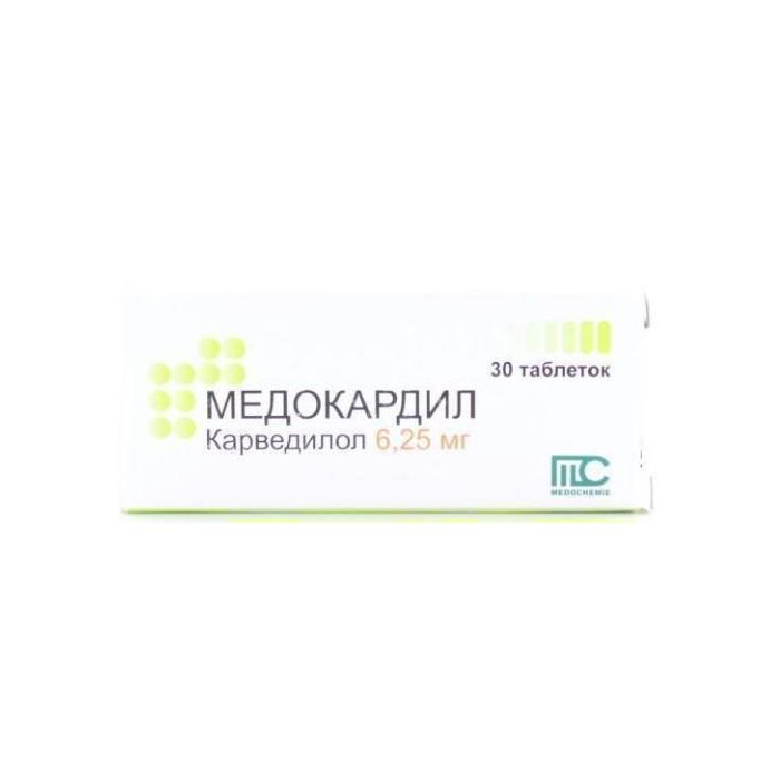 Медокардил 6,25 мг таблетки №30  в Украине