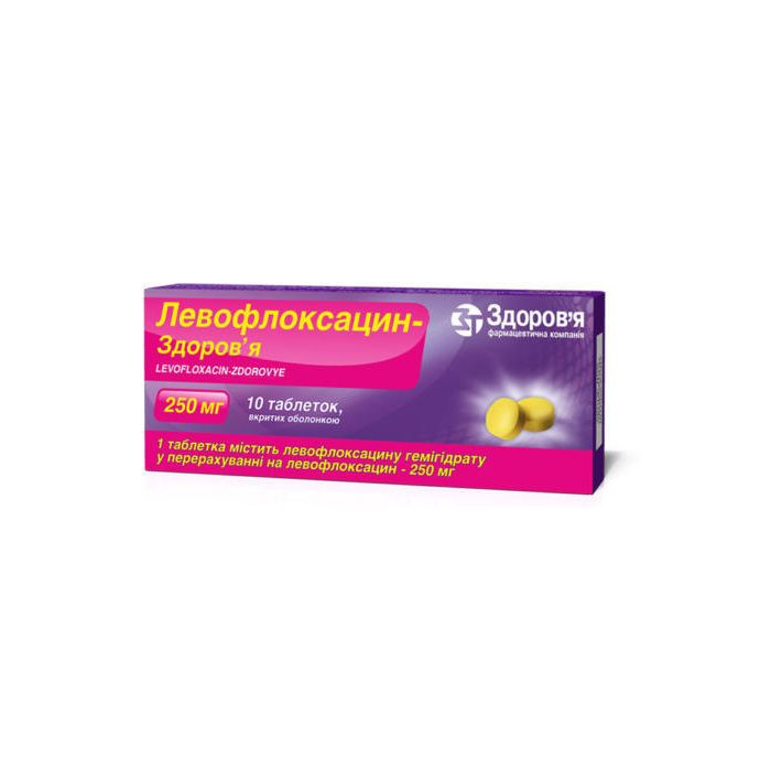 Левофлоксацин-Здоров'я 250 мг таблетки №10 ADD