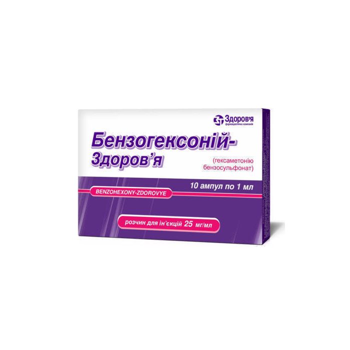 Бензогексоний 2,5% раствор 1 мл ампулы №10 в аптеке