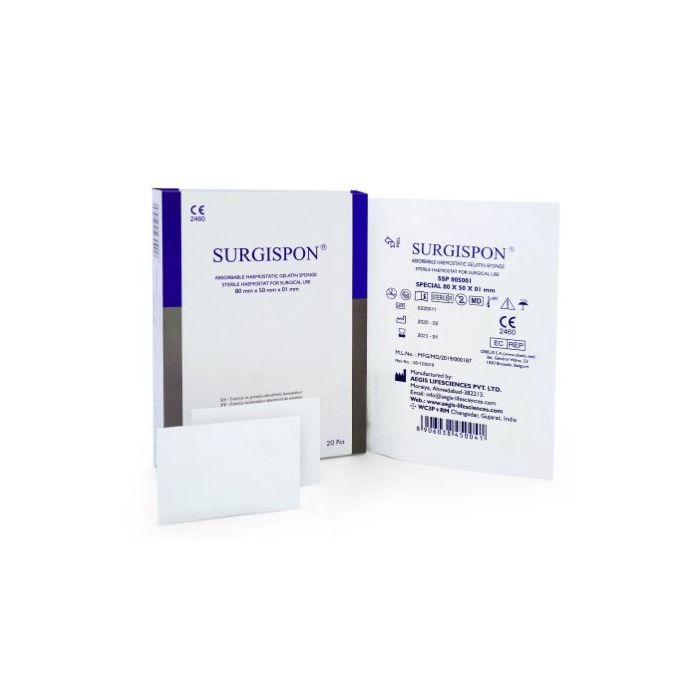 Губка гемостатична Surgispon (Сургіспон) спеціальна 80х50х1 мм №1 в інтернет-аптеці