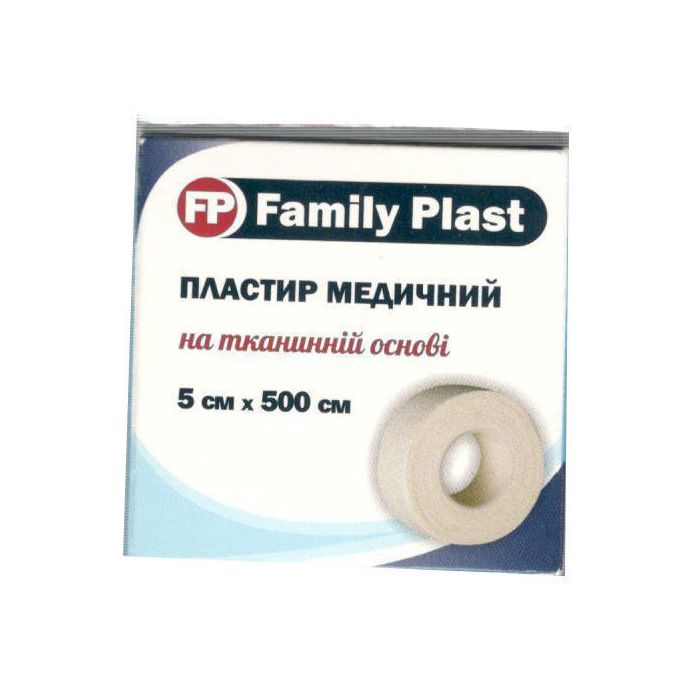 Пластир Family Plast медичний на тканинній основі 5 см х 500 см в аптеці