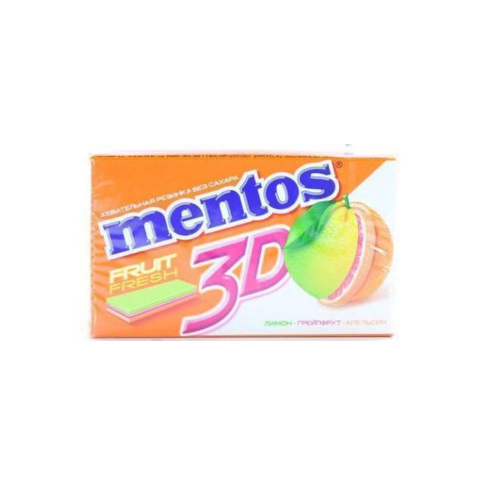 Жувальна гумка Mentos 3D Лимон-грейпфрут-апельсин 33,6 г фото