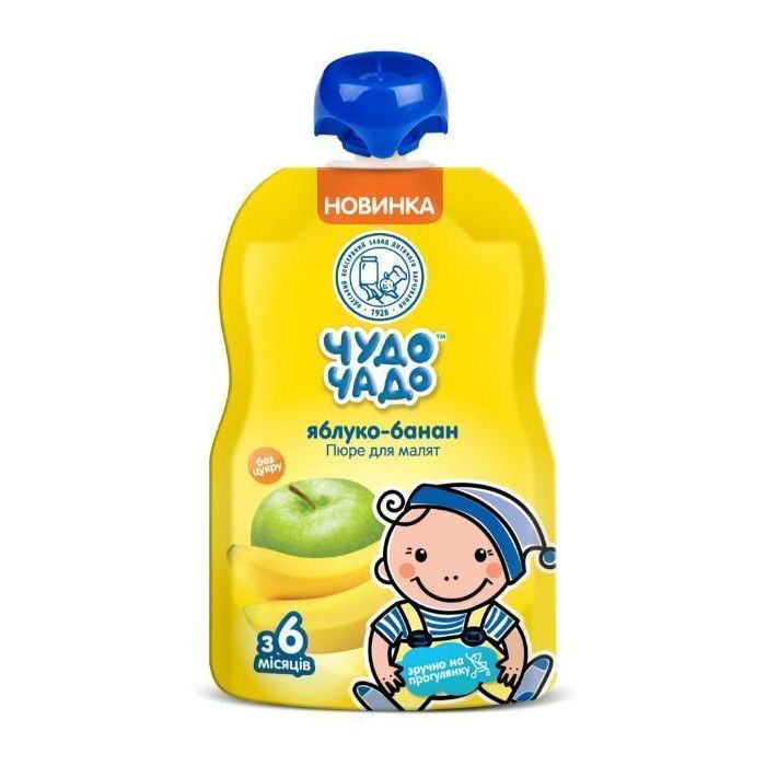 Пюре Чудо-Чадо из яблок и банана без сахара 90 г ADD