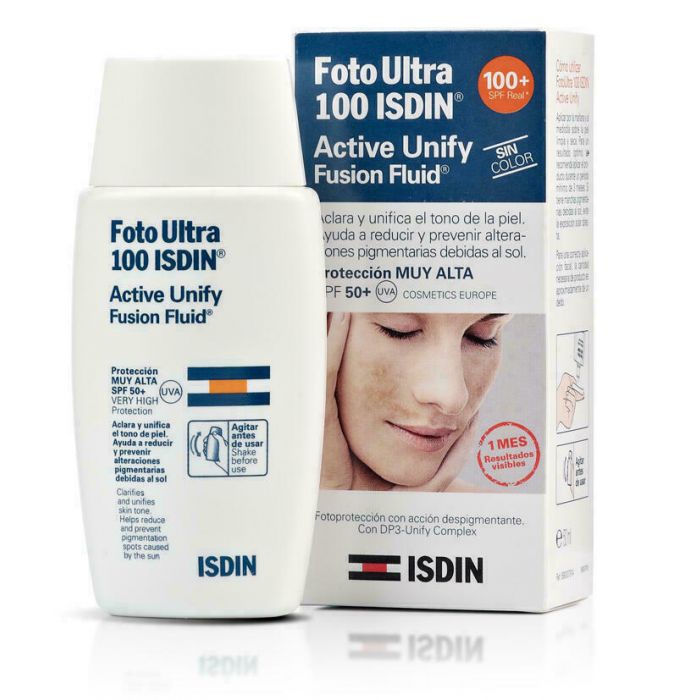Флюїд тональний ISDIN Active Unify Sin Color вирівнює тон шкіри SPF50, 50 мл купити