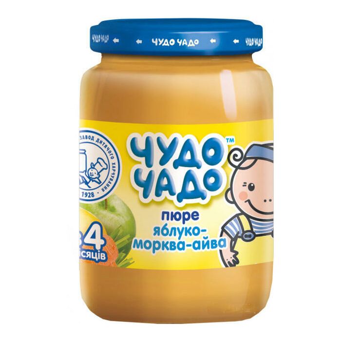Пюре Чудо-Чадо из яблок, моркови и айвы с сахаром и витамином С 170 г в аптеке