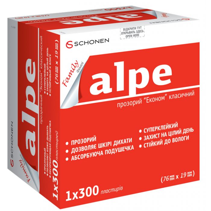 Лейкопластир Alpe Family прозорий економ класичний (76х19 мм) №300 в аптеці