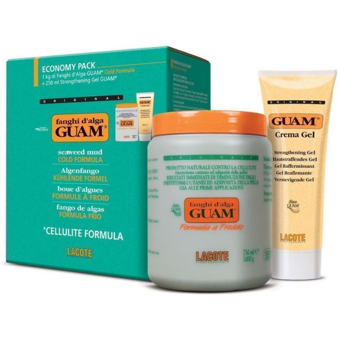 Маска GUAM антицеллюлитная Холодная формула 1 кг + гель 250 мл (эконом-упаковка) в аптеке