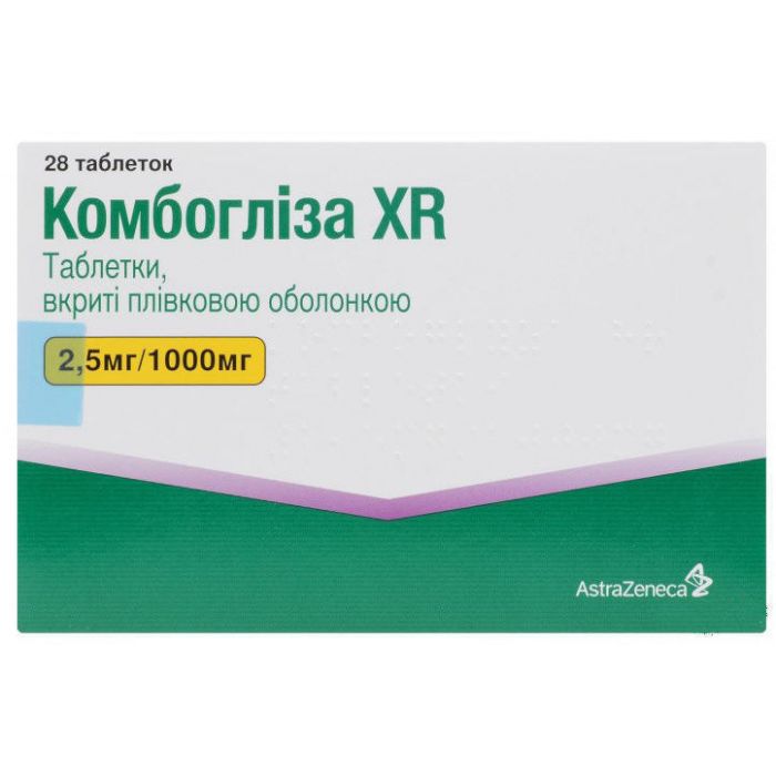 Комбогліза XR 2,5 мг таблетки + 1000 мг таблетки №28 ADD