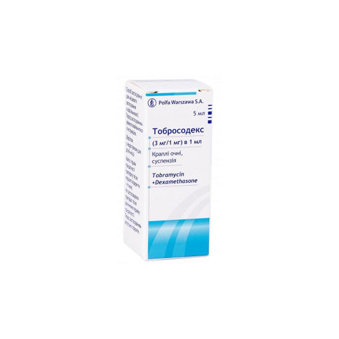 Тобросодекс краплі очні 3 мг/1 мг суспензІя 1 мл флакон 5 мл фото
