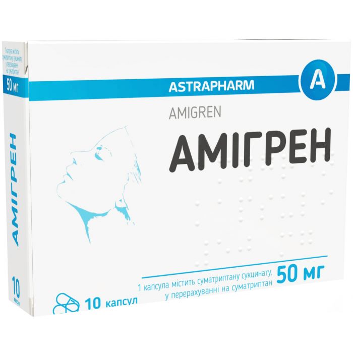 Амигрен 50 мг капсулы №10 ADD