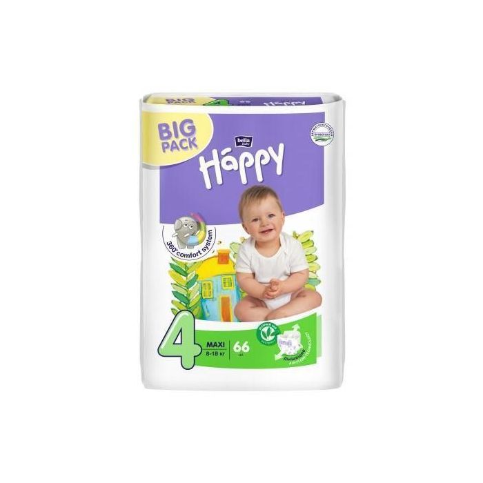 Підгузки Happy Maxi р.4 (8-18 кг) 66 шт в аптеці