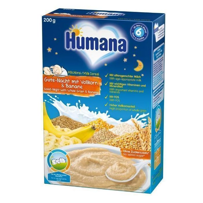 Каша Humana Солодкі сни молочна цільнозернова з бананом (з 6 місяців) 200 г в інтернет-аптеці