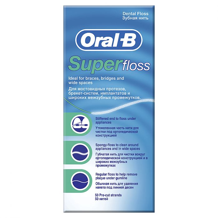 Нитка зубна Oral-B Super Floss 50 м в інтернет-аптеці