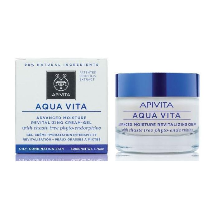 Крем Apivita Aqua Vita для інтенсивного зволоження жірної/комбінованої шкіри з фітоендорфінами Авраамового дерева 50 мл замовити