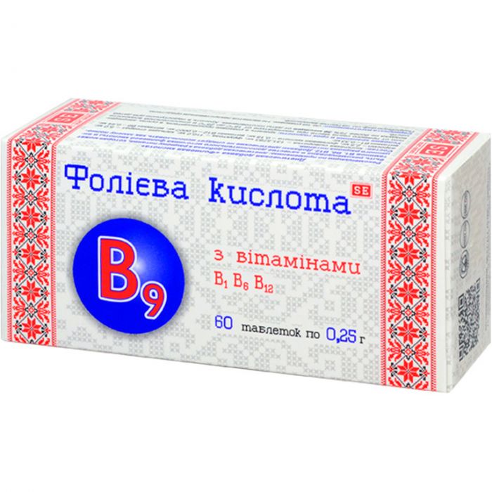 Фолиевая кислота 250 мг таблетки №60 в Украине