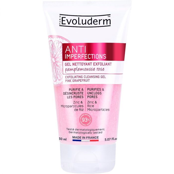 Гель-ексфоліант Evoluderm (Еволюдерм) для обличчя очищуючий з екстрактом рожевого грейпфруту проти недосконалостей шкіри 150 мл  в аптеці