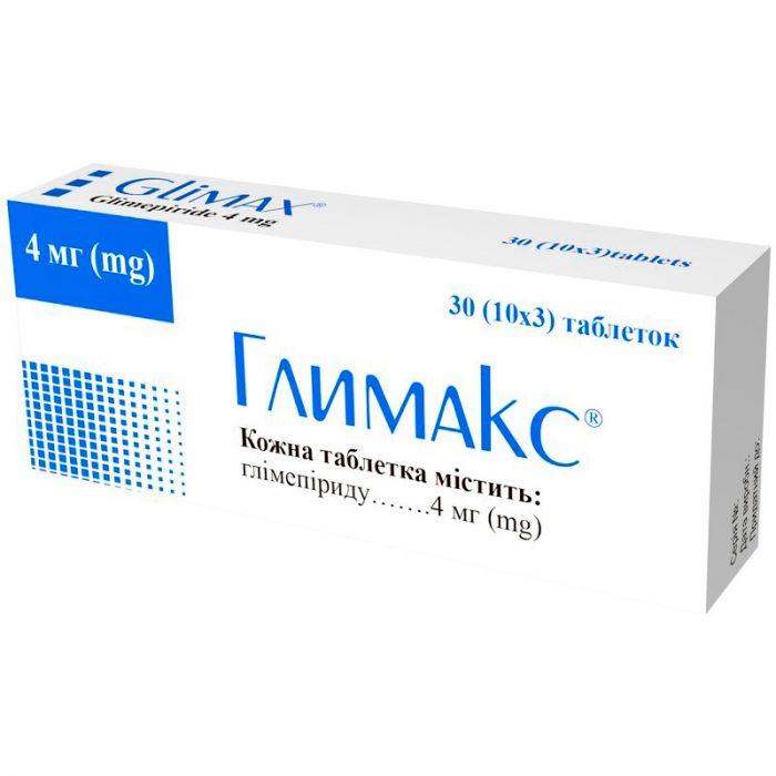 Глимакс 4 мг таблетки №30 в аптеці