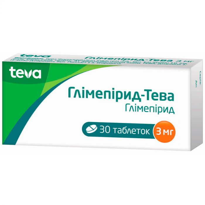 Глимепирид-Тева 3 мг таблетки №30  ADD