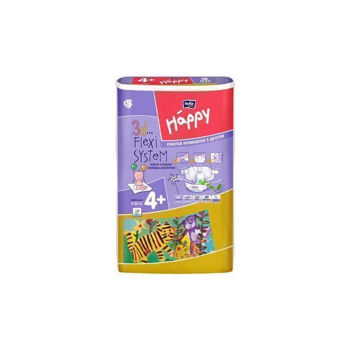 Підгузки Happy Maxi Plus р.4 + (9-20 кг) 62 шт ADD