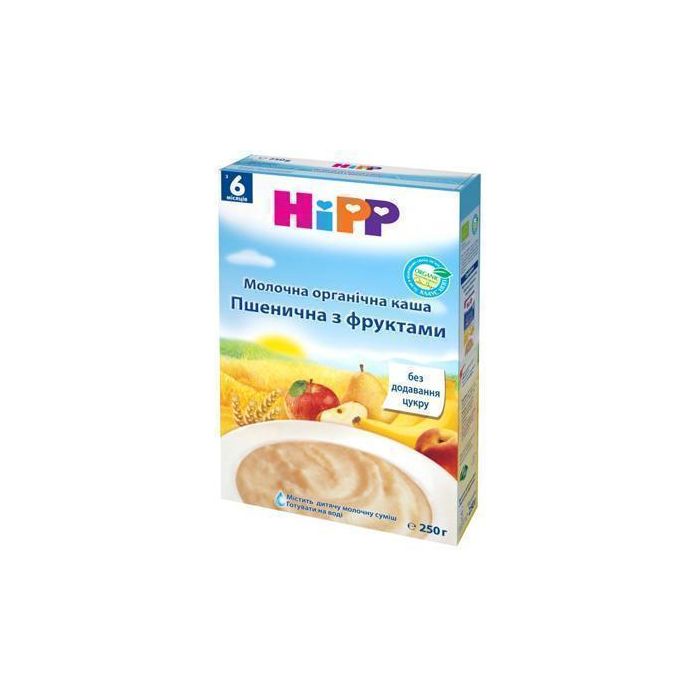 Каша Hipp 3141 молочна органічна пшенична з фруктами (з 6 місяців) 250 г ціна