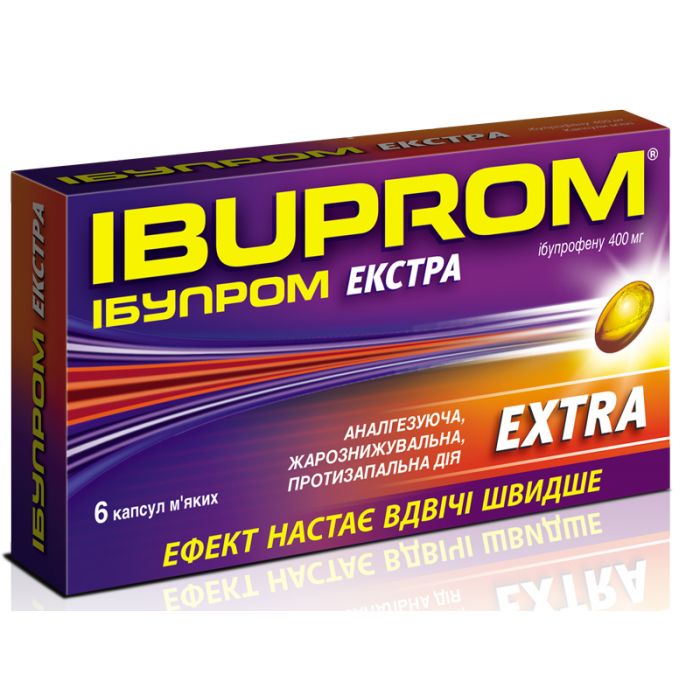 Ібупром экстра 400 мг капсулы №6 замовити