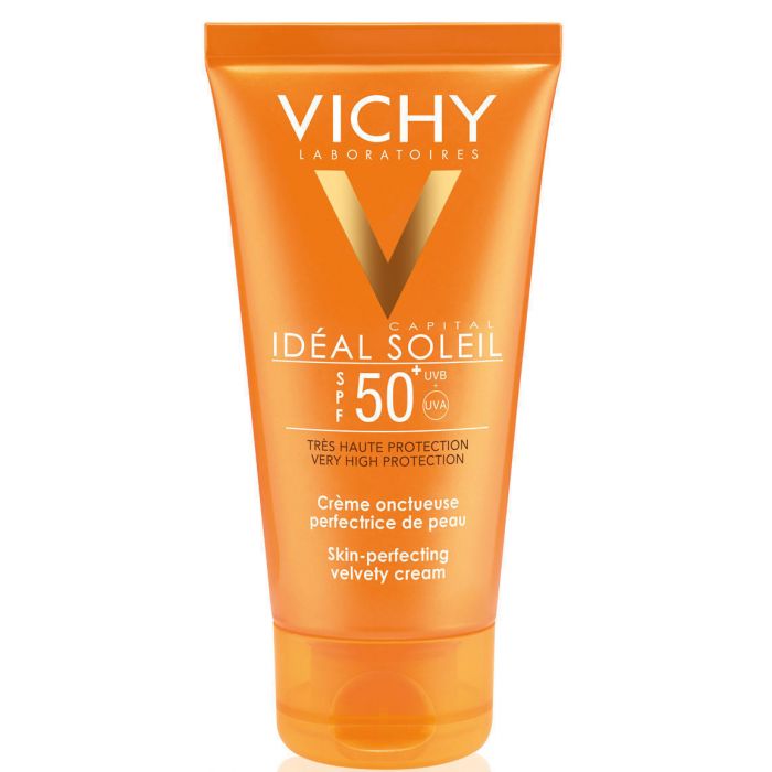 Крем Vichy Ideal Soleil сонцезахисний потрійної дії для нормальної та сухої шкіри SPF50 + 50 мл недорого