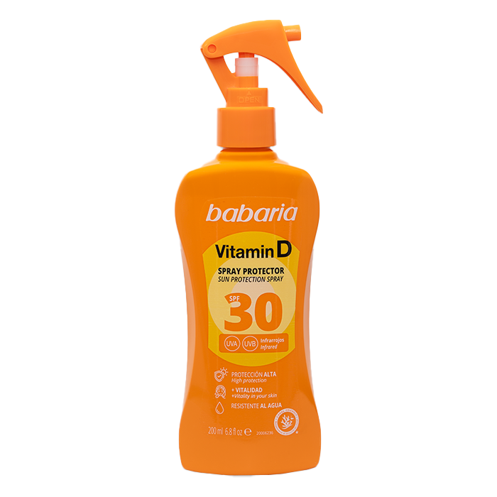 Спрей Babaria (Бабария) солнцезащитный для тела витамин D SPF30 200 мл - фото №1 Спрей Babaria (Бабария) солнцезащитный для лица витамин D SPF30 200 мл заказать