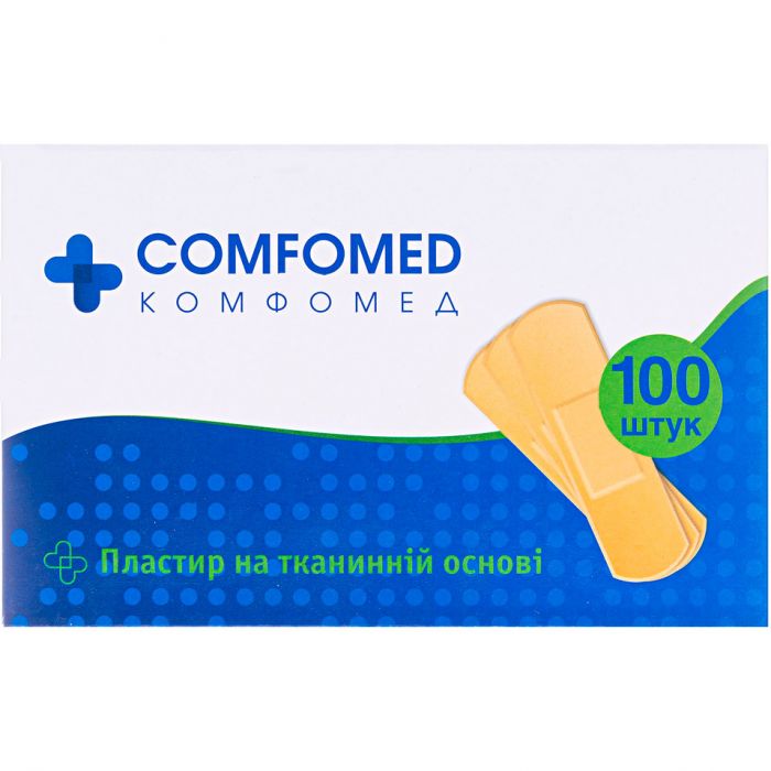 Пластир бактерицидний Comfomed на тканинній основі 1,9 х7, 2 см, 100 шт. купити